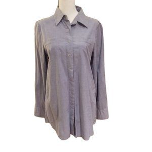 Zoe D. light blue cotton long shirt with pockets and snaps size M